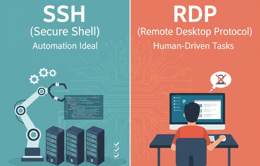Automation Capabilities ssh vs rdp
